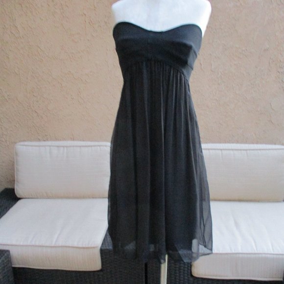 DVF ~ ASTI BLACK STRAPLESS DRESS ~ 4 ~ SILK FABRIC - Picture 5 of 9